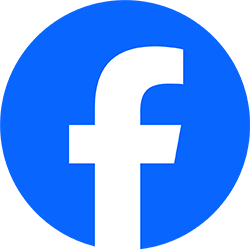 Weißes Facebook-Logo auf blauem Hintergrund, Symbol für den Social-Media-Auftritt von Gira.